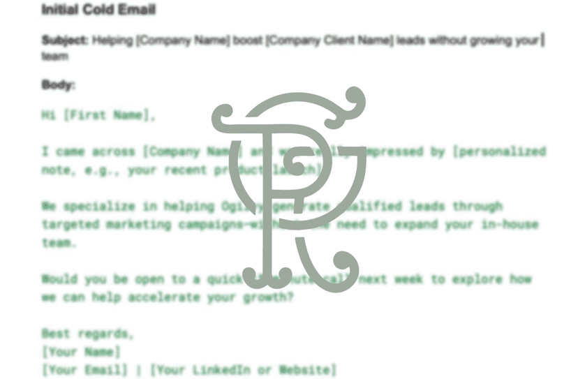 Initial Cold Email Strategy